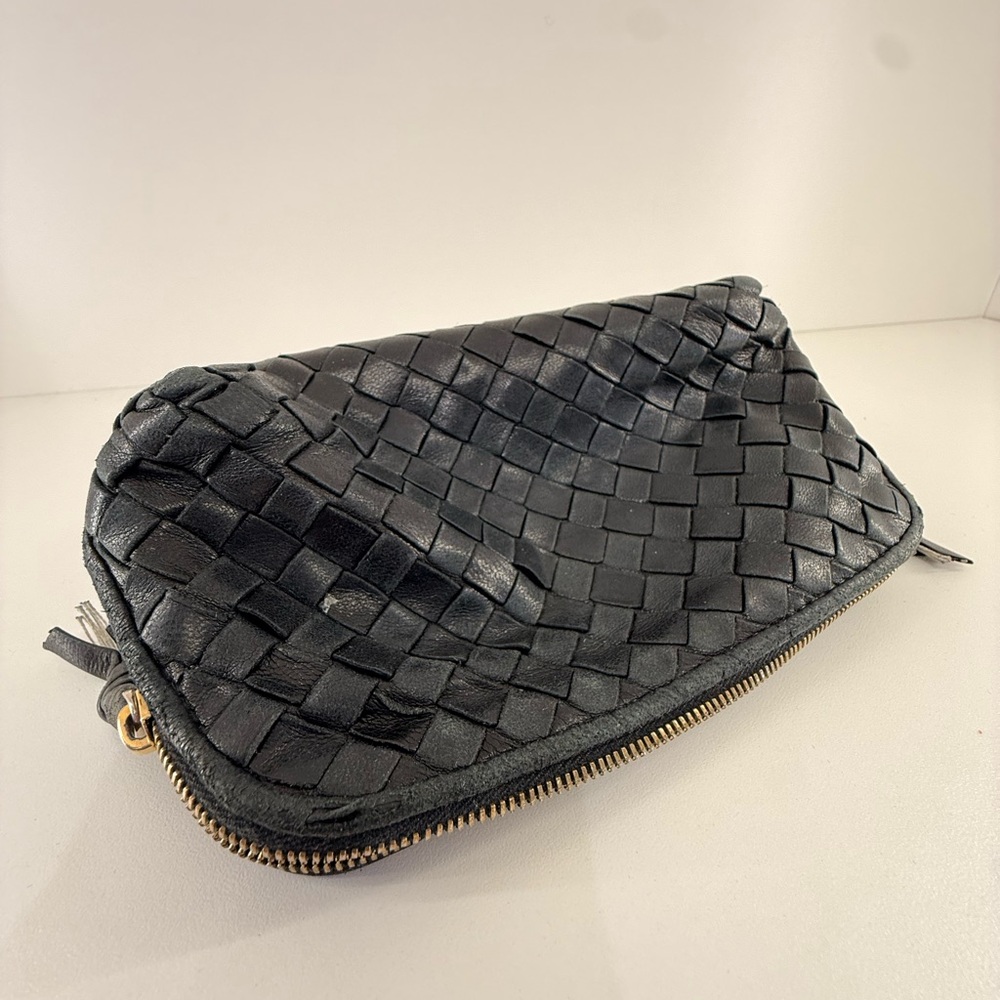 Pre Owned Bottega Veneta Black Woven Cosmetic Bag - Picture 3 of 6